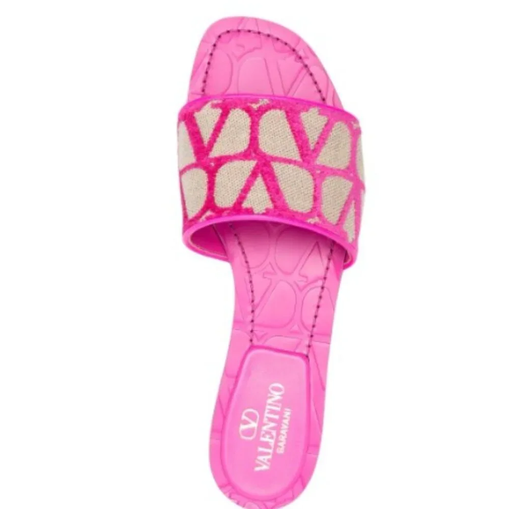 Valentino Toile Iconographe Canvas Slide Sz 41 b - Picture 2 of 3